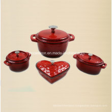 4PCS Cast Iron Cookware Set in Enamel Coating